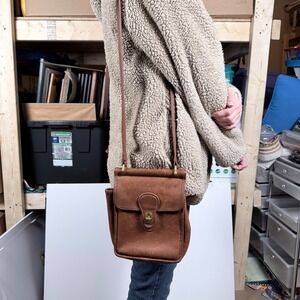 Coach Leather Crossbody Bag Brown Flap Turn Lock Small Vintage 9920